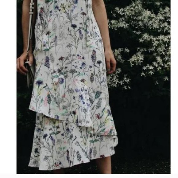 HM ruffle hem midi dress NWOT - Picture 2 of 9